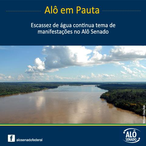 Alô em Pauta 30/1 - Escassez de água continua na pauta do Alô Senado. Participe você também: ow.ly/IdhFk