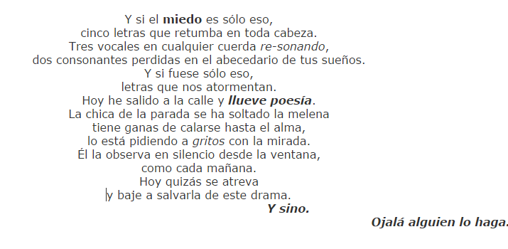 hazmepoesia's tweet photo. Hoy he salido a la calle y llueve poesía.

¿Podríais ayudarme con un RT? 
Gracias de anteabrazo. http://t.co/MK4mVPqJa4