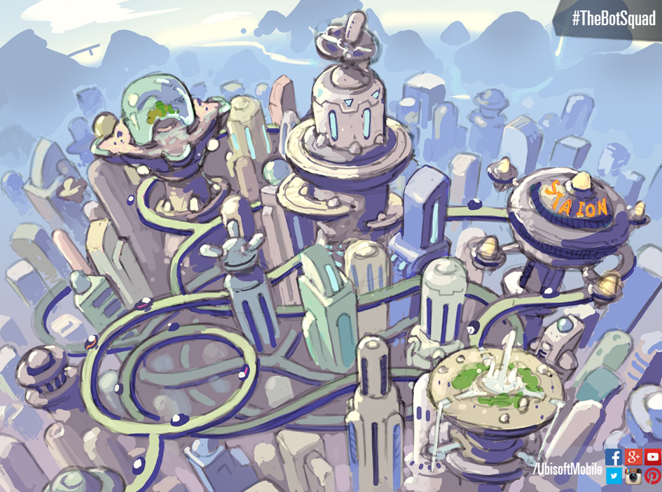 UbisoftMobile's tweet photo. The City, a concept art for #TheBotSquad: Puzzle Battles. Get the game for free! http://t.co/pT2q3LUQyM http://t.co/PJacTo2gLE