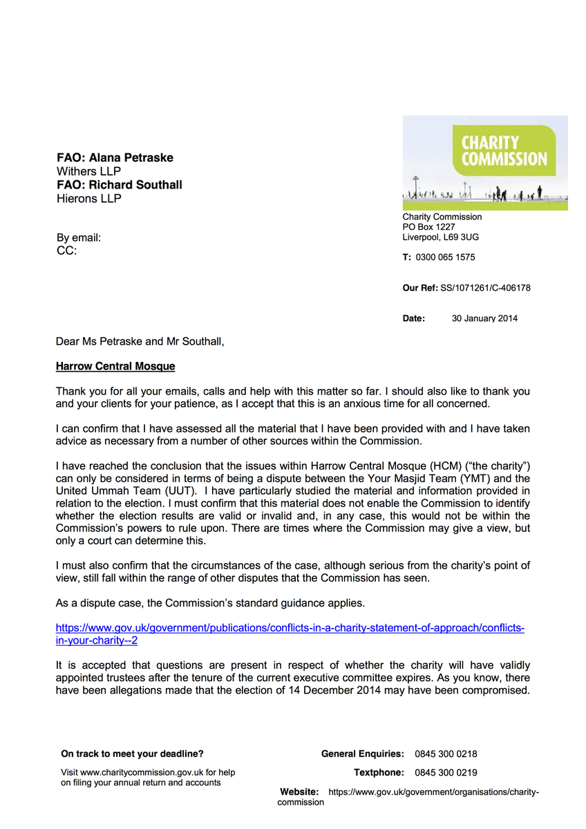 livingmasjid's tweet photo. See the initial letter from the Charity Commission.

Clearly outlining the position to be taken regards the election http://t.co/dHa20xHRHK