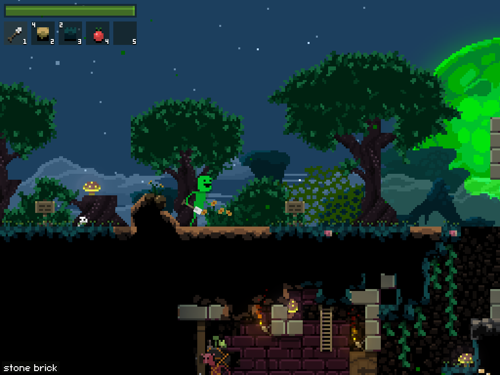 eigenbom's tweet image. Moonman is a mix of Spelunky, Binding of Isaac and Terraria. Help me finish it by going here: kck.st/1DElnw3