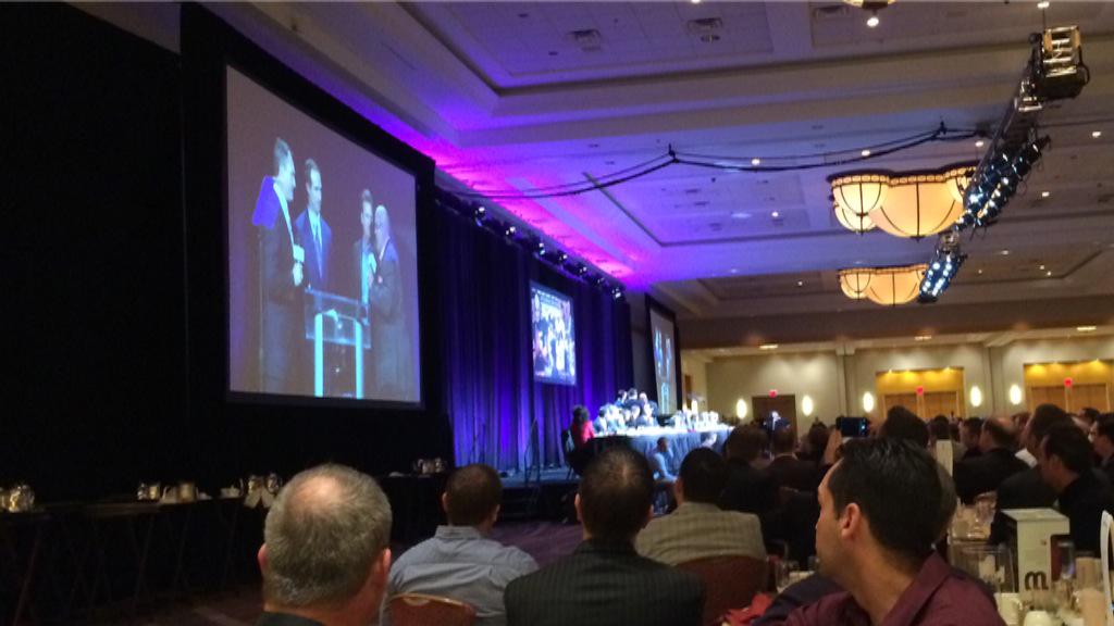j2mediatv's tweet photo. Great speakers @SuperBowlBreakfast  #SuperBowlXLIX @SportsPlayerU http://t.co/AndGxNECIN