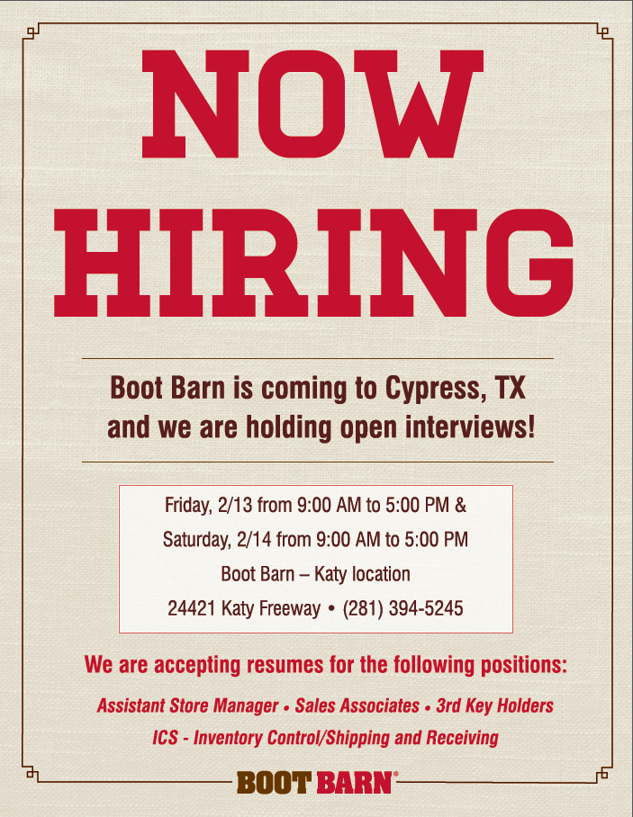 Boot Barn On Twitter Boot Barn Is Coming To Cypress Tx Open
