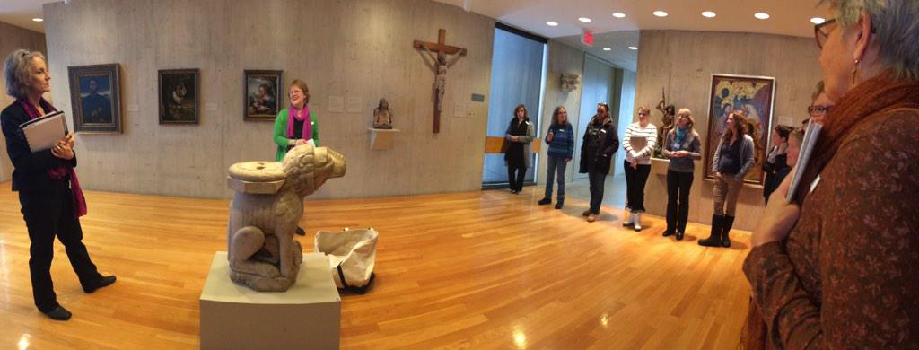 lilytalcott's tweet image. Pre-K teachers from @IthacaNYSchools discussing student learning at the Johnson Art Museum #ICSDPLC
