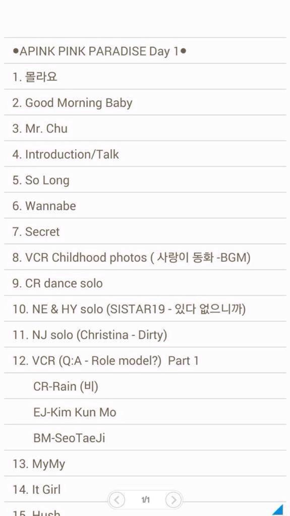 Apink Indonesia Song List Apink Pink Paradise Concert Day 1 에이핑크 By Wa Nc Http T Co Gjhujqjrsj
