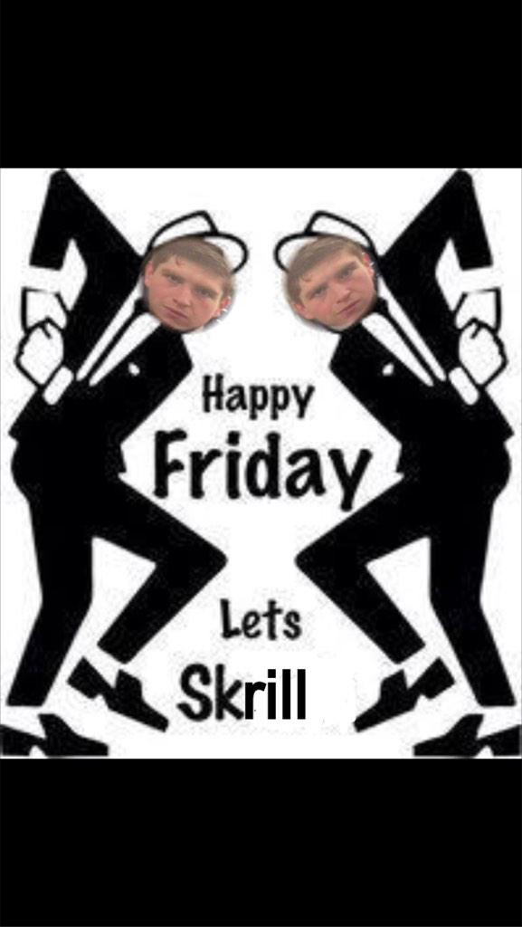 NonleagueFitzy's tweet photo. Happy Friday fuckers lets skrill @ChrisRowney1 @MWarby24 @SamuelWalkerEsq @jhunt3434 @Siwoody @murkyniall @dshaw007 http://t.co/VHdPHgncoX