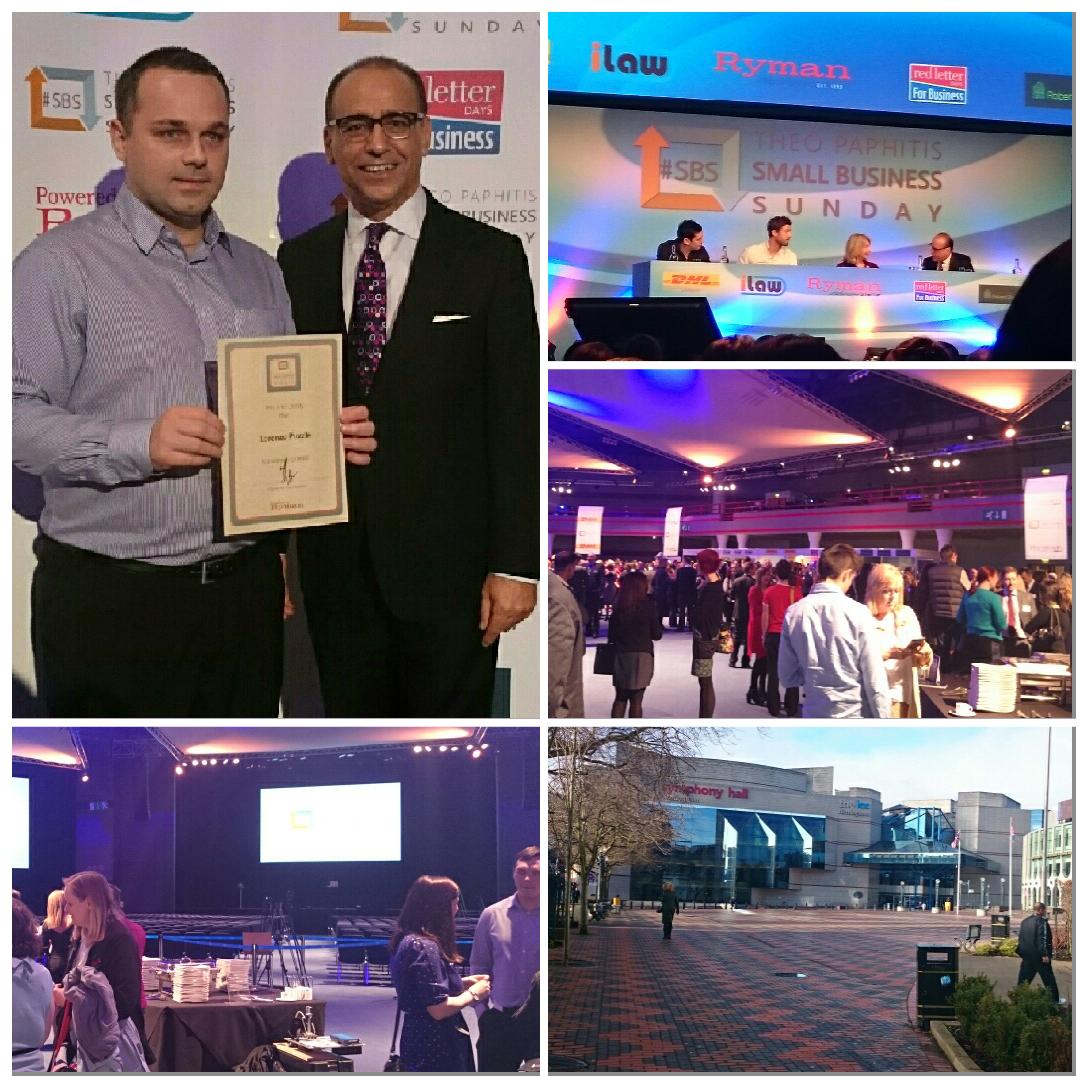 LorenzoPuzzle's tweet photo. Very proud Lorenzo Papa and @TheoPaphitis at today's #SBSevent2015. Thank you very much Theo! http://t.co/E1CXoohAaj
