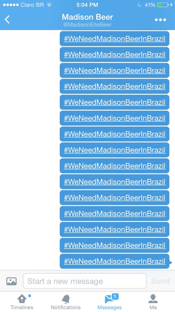 MadisonFHelp's tweet photo. eu lotando a dm com a mad ππ @MadisonElleBeer #WeNeedMadisonBeerInBrazil xxGiu http://t.co/YBBRjDvS94
