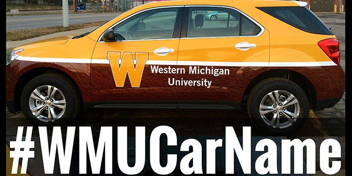 WesternMichU's tweet image. It's the last day to share your ideas for the #WMUCarName for a chance to win a $100 gift card to the WMU Bookstore.