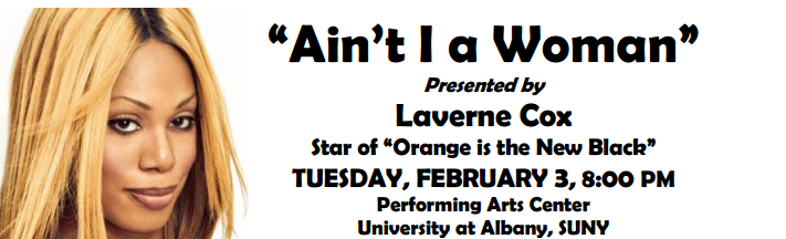 Have a question for <a href="/Lavernecox/">Laverne Cox</a>? Ask using #UAlbanySexualityWeek for a chance to have it answered by her on Feb. 3!
