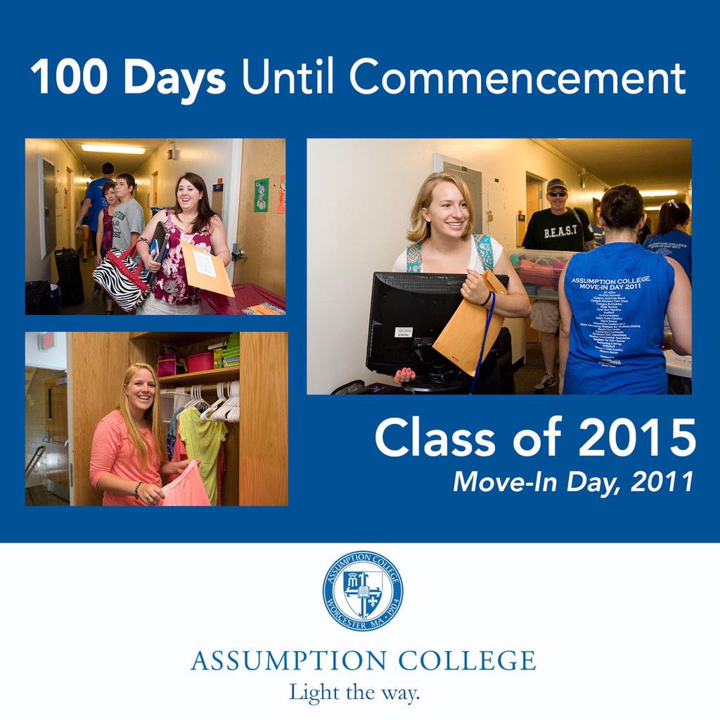 AssumptionUMA's tweet image. 100 days until #Commencement, #ACClassof2015! #AssumptionCollege