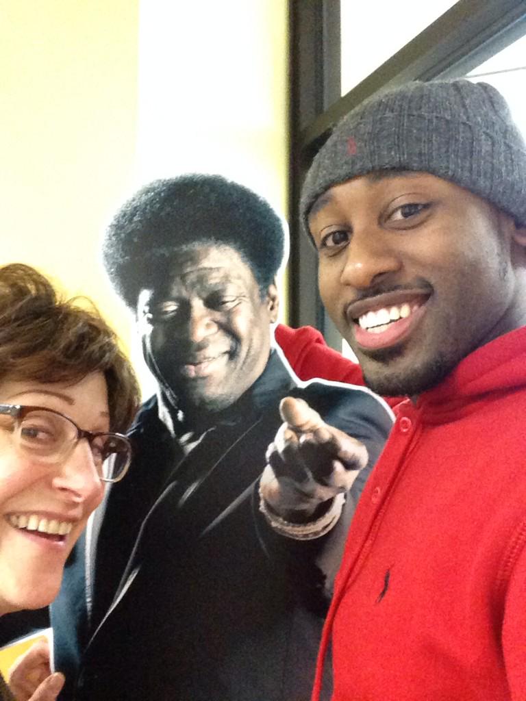 UAALife's tweet image. Hey! Look who we ran into on #UAA campus? #ConcertBoard #CharlesBradley