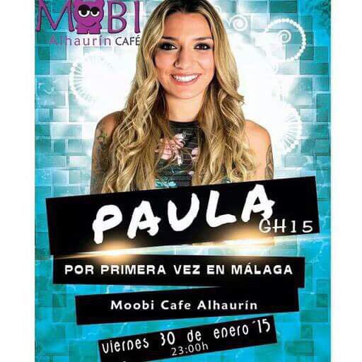 "<a href="/paula_GH15/">Paula Gonzalez</a>:Mi gente de Málaga estaré cn todos vosotros esta noche en <a href="/LaCuevaCartama/">LaCuevaCartama</a> y <a href="/moobicafealh/">Moobi cafe Alhaurin</a> !!🍍🍍🍍🍍 "Oleeé!😊