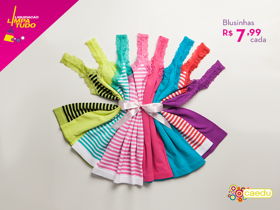 CaeduModa's tweet image. #EspecialBlusinhas MEGA PROMOÇÂO: regatinhas por R$ 7,99. Venha para a Caedu!