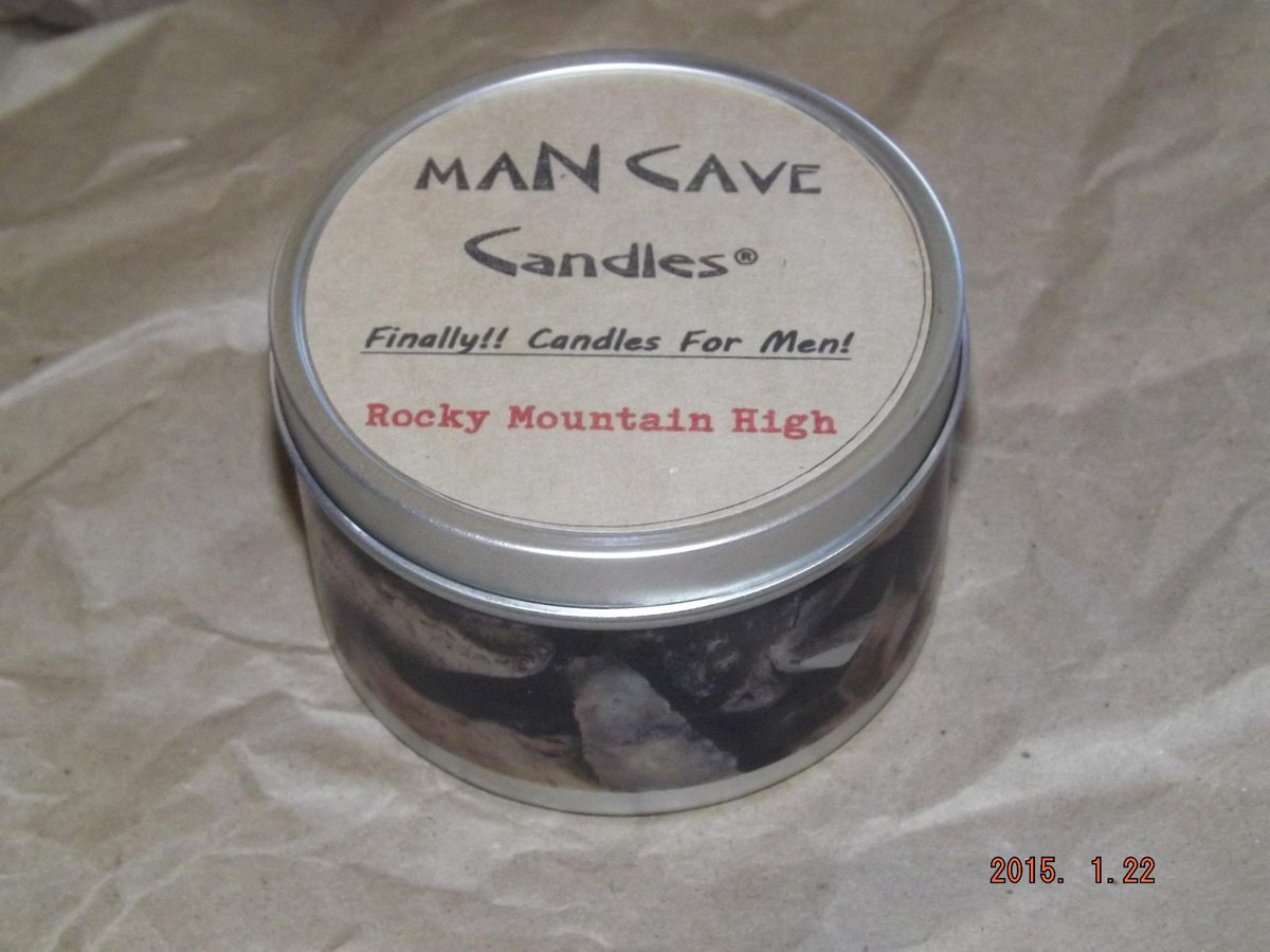 Our cannabis scented candle, ROCKY MOUNTAIN HIGH, is now available! Visit mancavecandle.com ! #ManCave #Candles