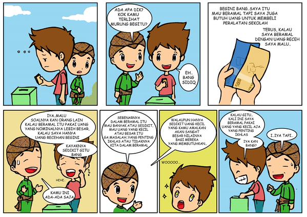 Sahabat, jika ingin berinfaq tidak usah melihat besar kecilnya uang yg kita infaqkan. Tapi yg terpenting IKHLAS! :)