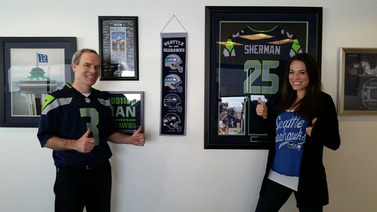 MadronaVentures's tweet photo. .@mattmcilwain & @juliesandler getting geared up for #SuperBowl 2015! #GoHawks #Binary12thMan http://t.co/WKBgXmErQl