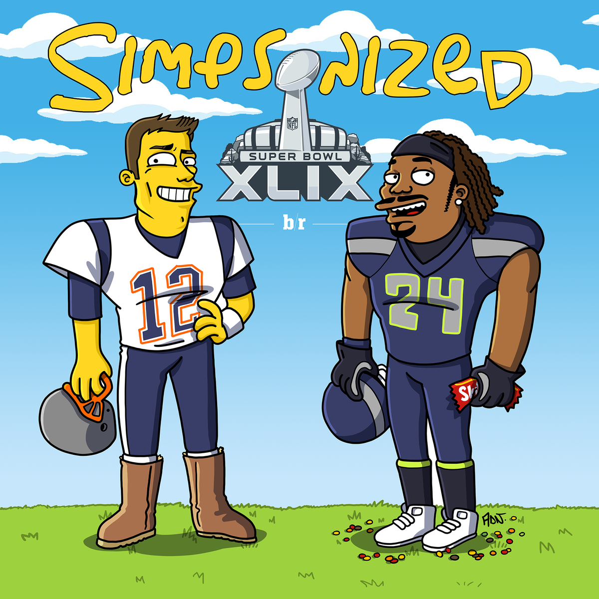 BleacherReport's tweet photo. #SB49, Simpsonized. http://t.co/WKRsCusjWz