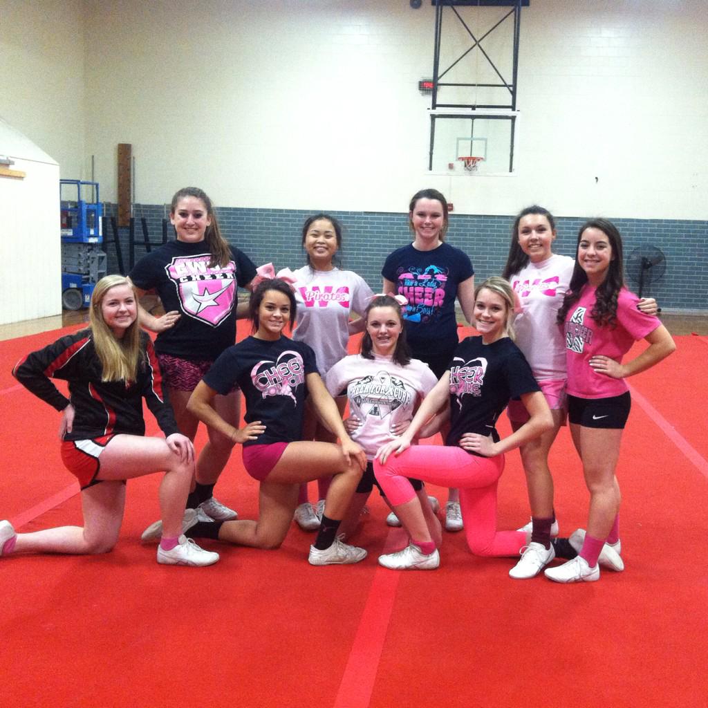 WCPirateCheer's tweet photo. Varsity Comp Squad getting ready for Cheer For a Cure 🎉💗🎀 Let's Go Pirates! #piratepride #cfac2015 @CFACDayton http://t.co/pwbzaMfMPy