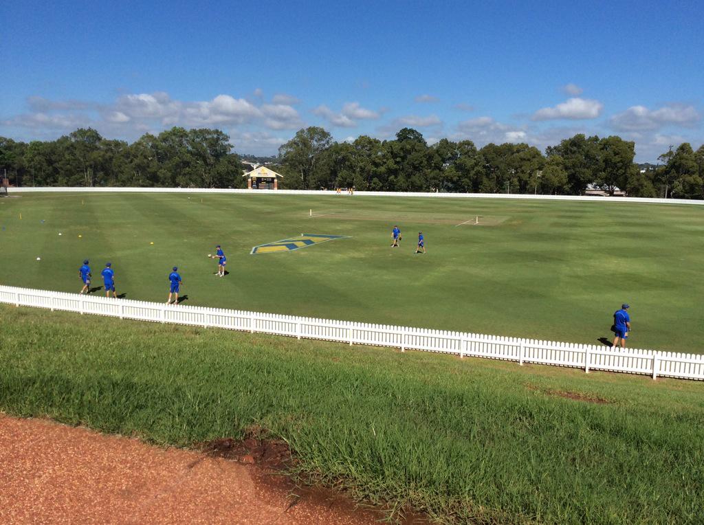 TGSCricket's tweet photo. 1st XI boys preparing for their match against Nudgee College on Mills Oval http://t.co/fVi1b5ECN9