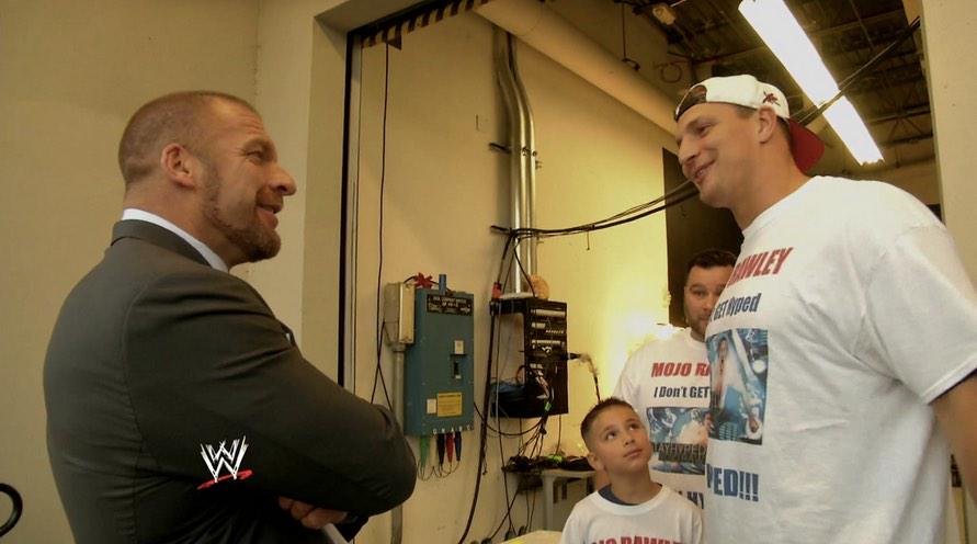 TripleH's tweet image. The @Patriots @RobGronkowski is a big @WWENXT fan. Good luck at the #SuperBowl - I'll be there Sunday to cheer you on