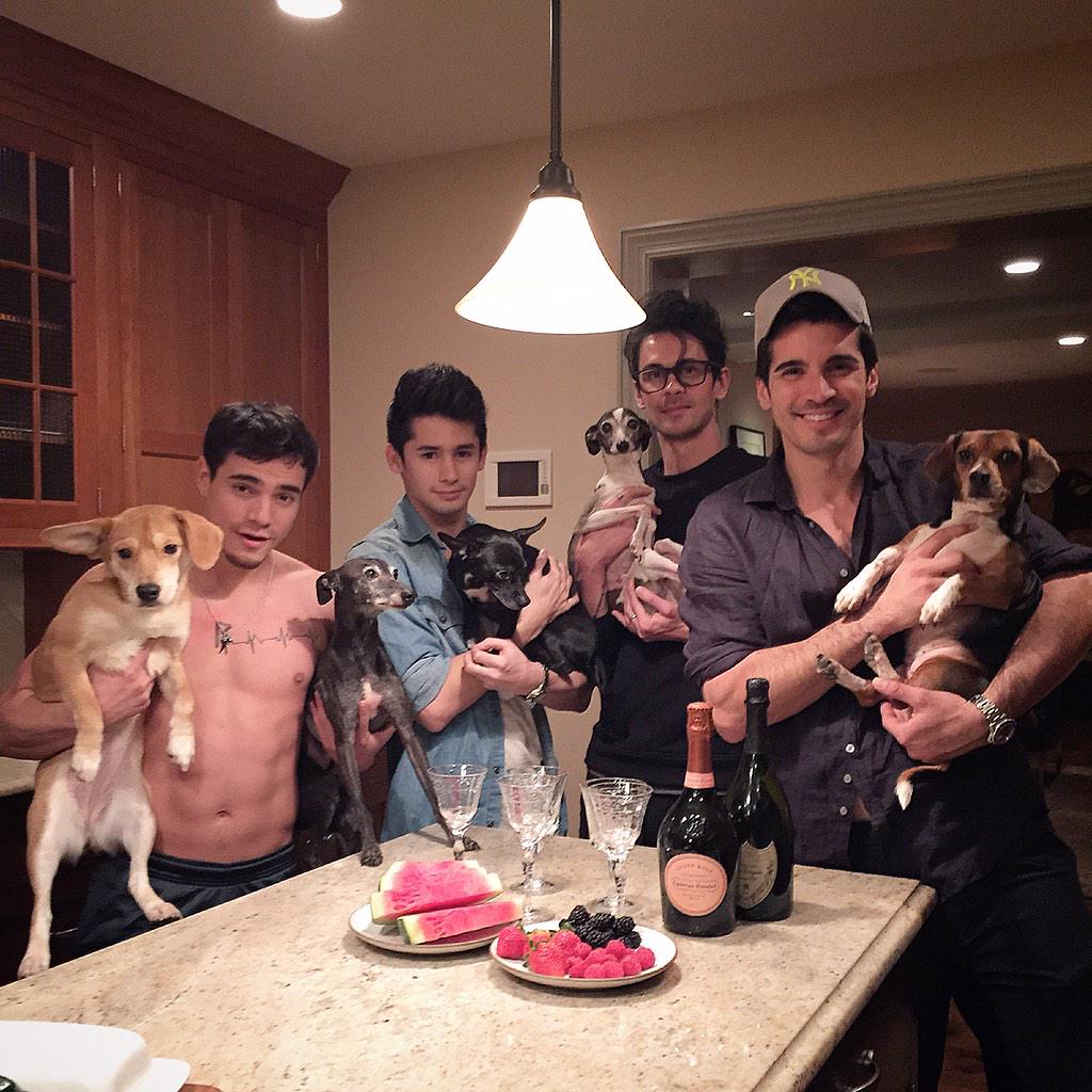 CockyBoys's tweet photo. Having a Birthday Toast with the pups for @RJ_SebastianNYC! The worlds #1 Mom-Dad! #DankeY'all http://t.co/aghQysyexL