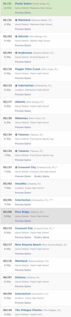 Also, here's the 2015 schedule for #Taylor softball!