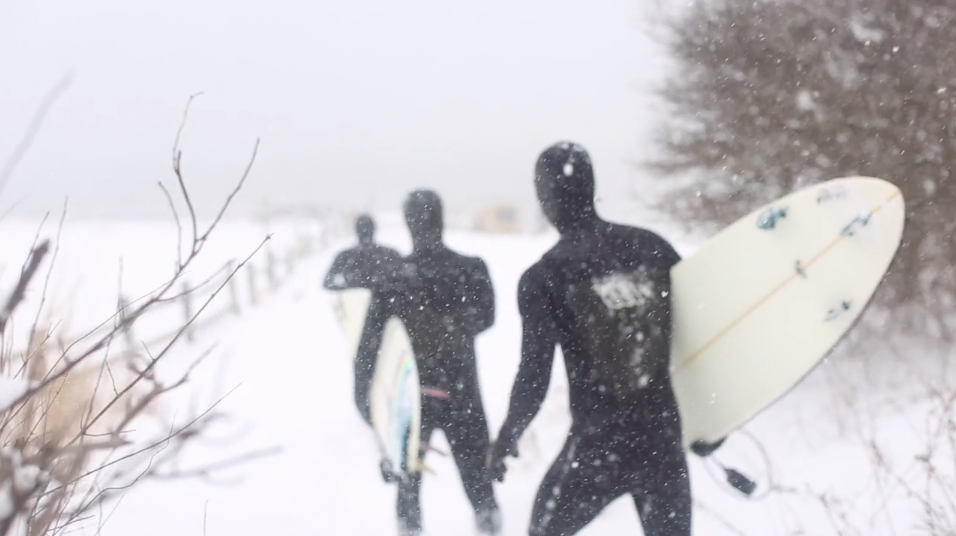Surfer's tweet photo. Instead of hiding from Winter Storm Juno, these guys suited up and paddled out.

VIDEO: http://t.co/rTKZ0BrLXK http://t.co/95LqfcUvtL