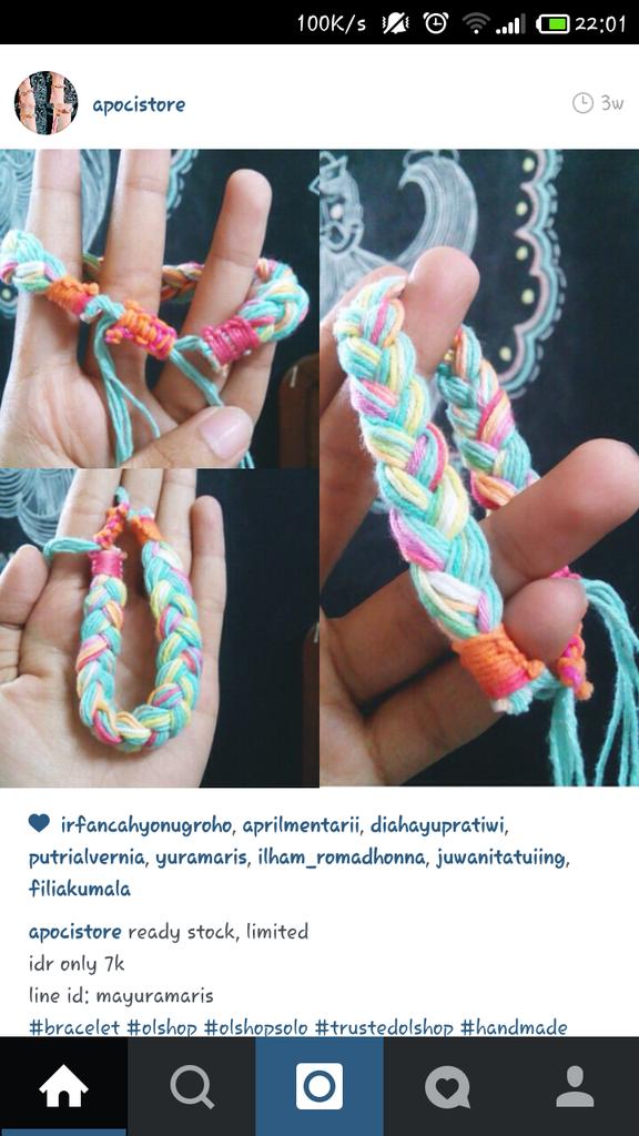 apocistore's tweet photo. #colorful #colorfulbracelet #rainbowbracelet #cutebracelet #gelangmurmer #knotbracelet #murmer #trustedolshop #gelang http://t.co/81JKqhkFiZ