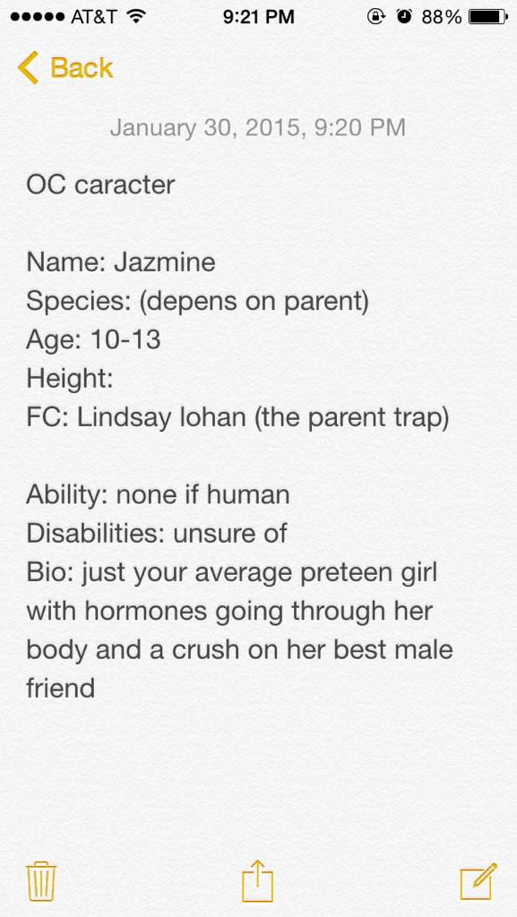 //would someone be willing to accept this OC caracter as a daughter? RT