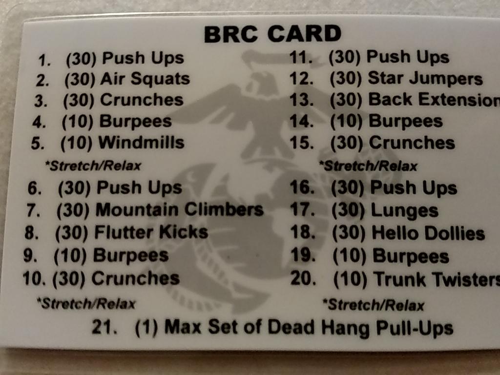 Kade Bussen On Twitter Tomorrow S My First Shot At The Marine Corps Infantry Reconnaissance Brc Card Workout Courtesy Of Sgt Wagy Dftq Http T Co Hfuyxnsuks