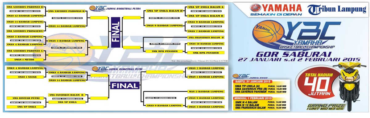 YamahaLPG's tweet photo. Jadwal Pertandingan YBC, Sabtu, 31 Januari 2015 http://t.co/ANjMe6326i