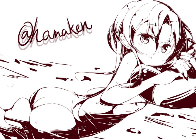 浮き輪で浮かぶ野分ちゃん。
#艦これ版深夜の真剣お絵描き60分一本勝負 