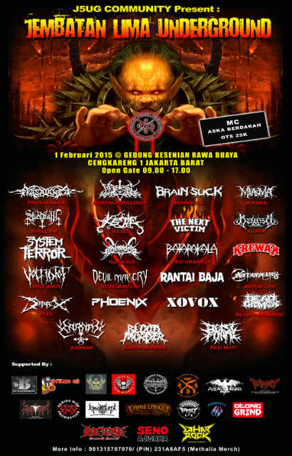 "JEMBATAN LIMA UNDERGROUND" Besok, 1 Februari 2015 di Gedung Kesenian Rawa Buaya Jam 09.00-17.00 Tiket Rp 25.000,-