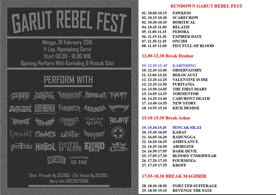 siap minggu 1 february Garut Rebel Fest at lap ngamplang Garut with
<a href="/REVENGETHEFATE/">REVENGE THE FATE</a>
<a href="/aborgineslamm/">ABORGINE</a> 
<a href="/Carurontdeath/">CARURONT DEATH</a>