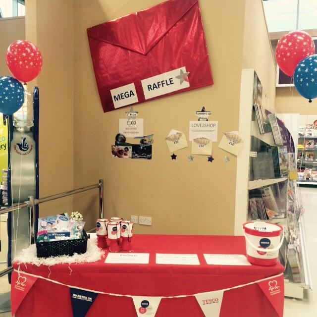 Fundraising in store for Diabetes UK and British Heart Foundation today! Amazing raffle prizes for a good cause!