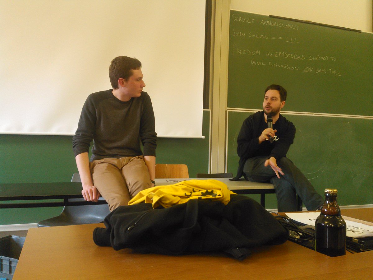 cybette's tweet image. Interesting discussion about free/open software and their benefits, compromises, and challenges. #FOSDEM15