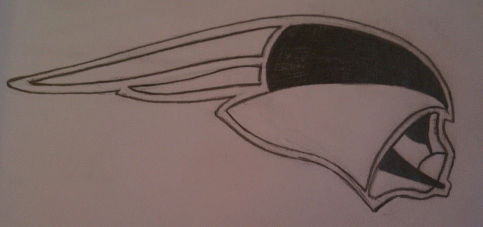 PaulECahill's tweet photo. My daughter drew me the new Pats logo. We can play the villain!  #GoPats #Patriots http://t.co/AtXwSWc2Xo