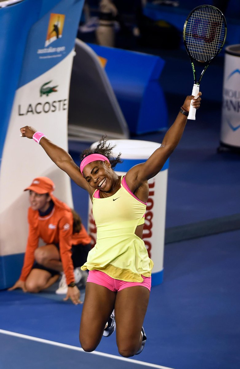 SportsbyHT's tweet photo. #LeapService from @serenawilliams. American On Grand Slam #Cloud19 after #AusOpen crown. http://t.co/LcieafyWq7