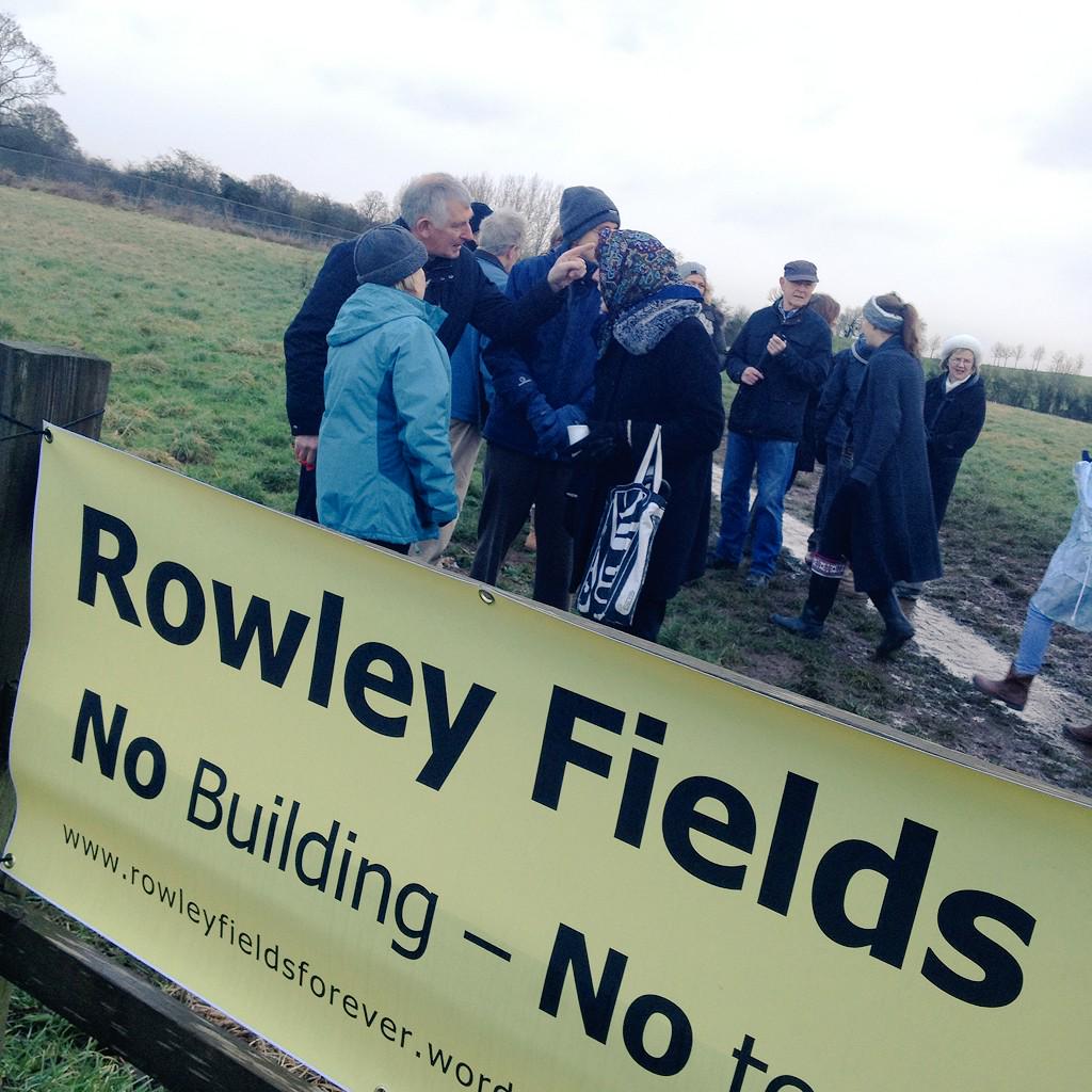 HeraldNewspaper's tweet image. Many residents at Rowley Fields this morning demonstrating against the proposed sale of the land by S/A Town Trust