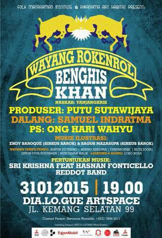 Jangan lupa nanti malam jam 19.00 WIB di DIA.LO.GUE ARTZPACE Jl.Kemang Selatan 99