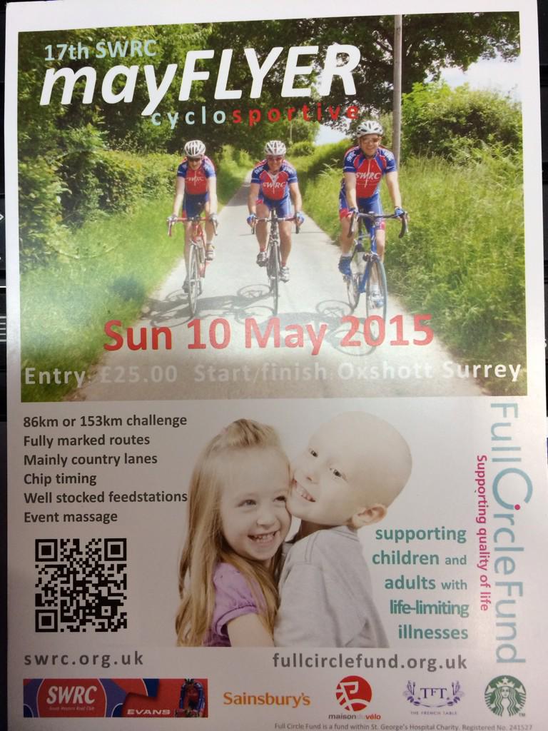<a href="/SWRC_UK/">SouthWesternRoadClub</a>  are hosting their MayFlyer Cyclo Sportive on Sun 10th May. 86km or 153km challenges. swrc.org.uk
