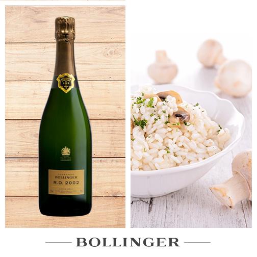 The intensity of Bollinger R.D. 2002 perfect with mushroom risotto and as an indulgent lunch!