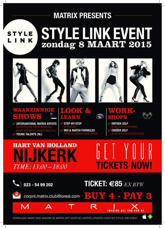 jennyV84's tweet image. HIER MOET JE BIJ ZIJN!! MELD JE AAN! #matrix #matrixevent #stylelink #trends #haar #hairstyling #hair #mustbethere