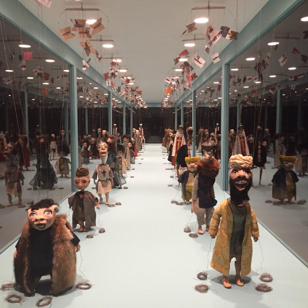 come 2night & see new exhibition, one of my FAV ARTISTS #waelshawky w/@klausbiesenbach @momaps1 amazing marionettes!