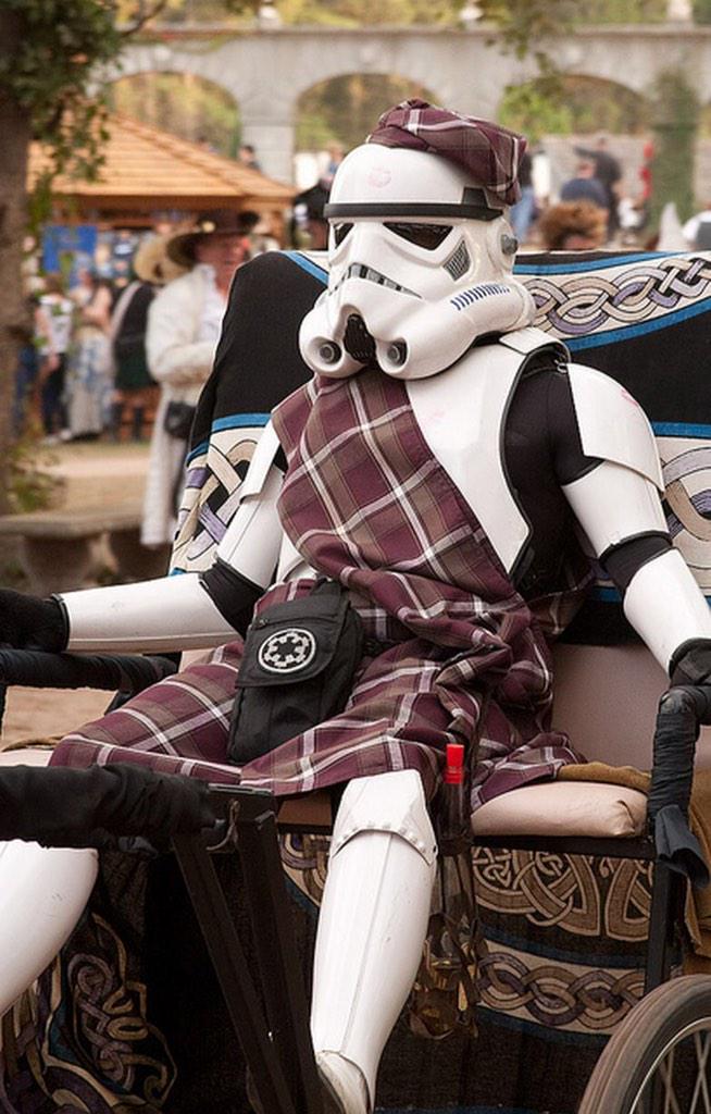 A Kilt Skater waiting for his skates to be sharpened. :)