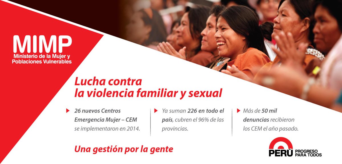 MimpPeru's tweet photo. Resultados #MIMP2014 de la lucha #contralaViolencia familiar y sexual @CarmenOmonte @prensapalacio @pcmperu http://t.co/qniWGXATB7