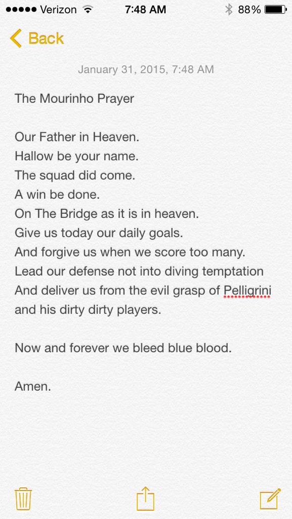 Jmarshall116's tweet photo. 💙⛪️The Mourinho Prayer🇬🇧💙 http://t.co/JeByK9cneB