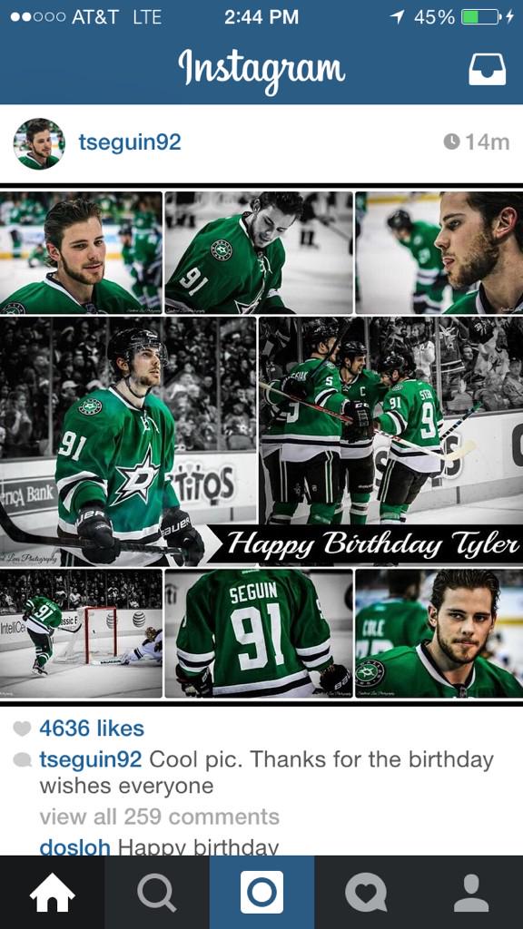 Did Tyler Seguin just wish himself a happy birthday 