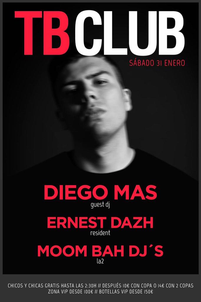 Esta noche seguimos con TBCLUB! Os esperamos con @diegomasdj <a href="/ErnestDazh/">Ernest Dazh</a> &amp; <a href="/MOOMBAHDJS/">MOOMBAH! DJS</a>!